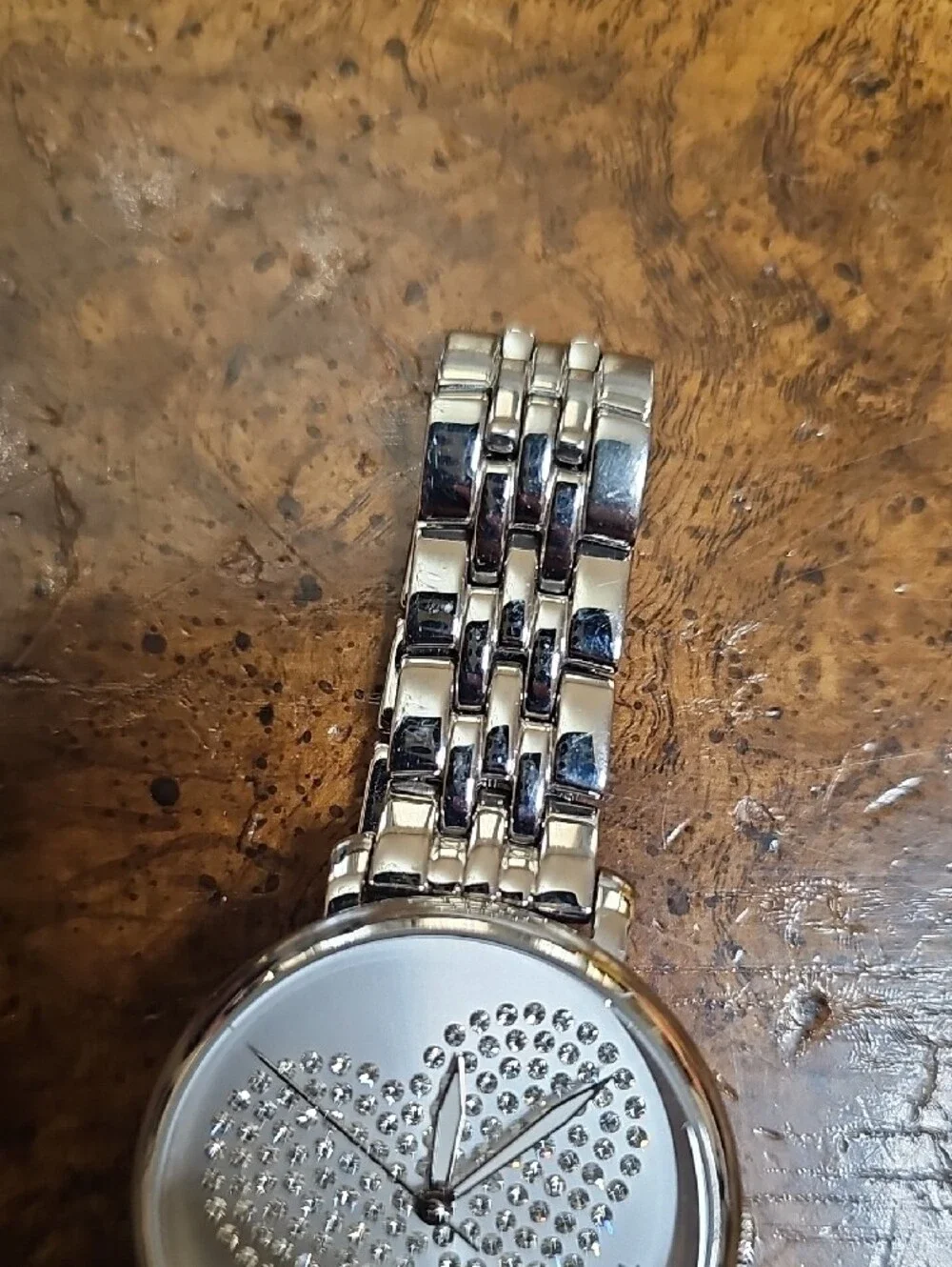 Fossil Silver Crystal Heart Bracelet Watch